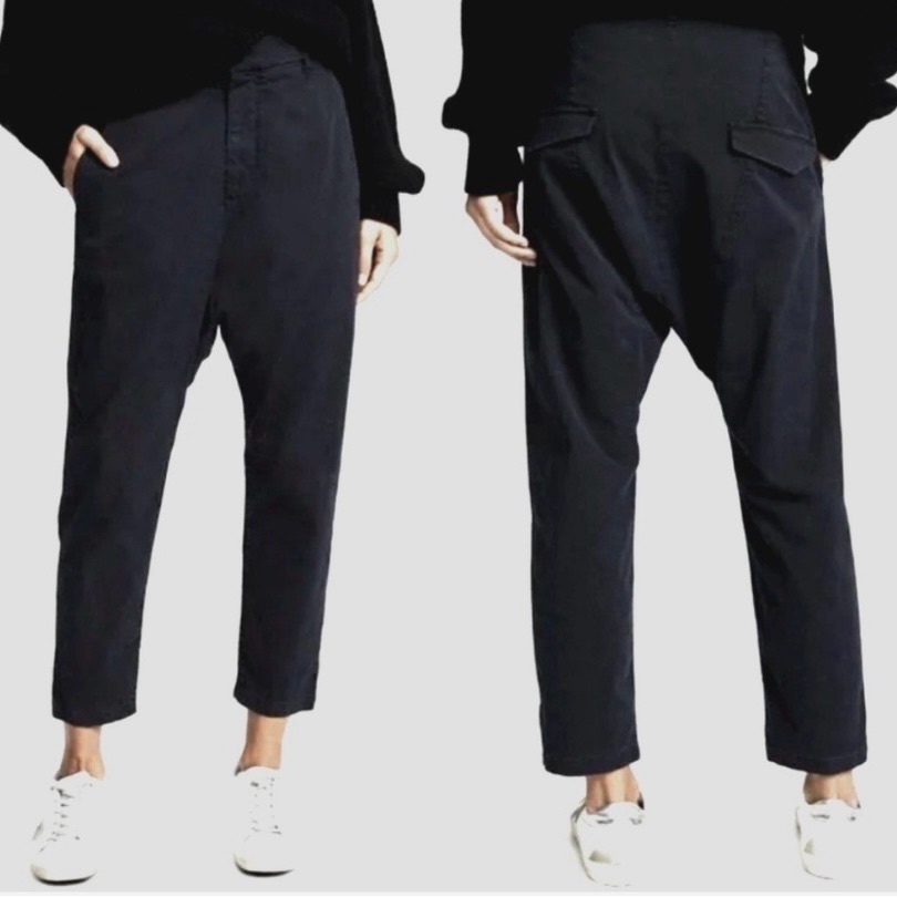 Nili Lotan Black Cropped Tapered Pants
